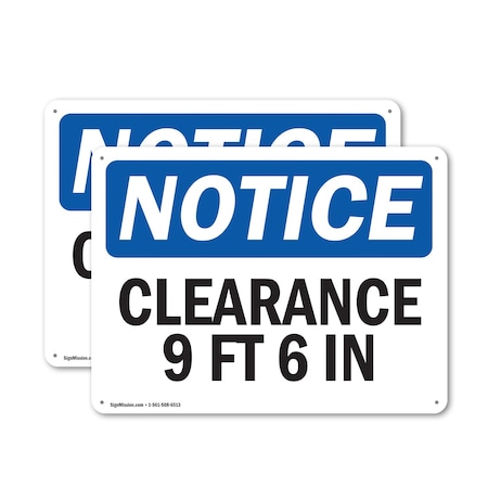 Signmission Clearance 9 Ft 6 In, 10 in W x Rectangle, Aluminum OS-2PACK-NS-A-710-L-10664